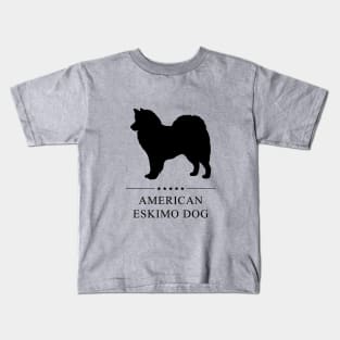 American Eskimo Dog Black Silhouette Kids T-Shirt